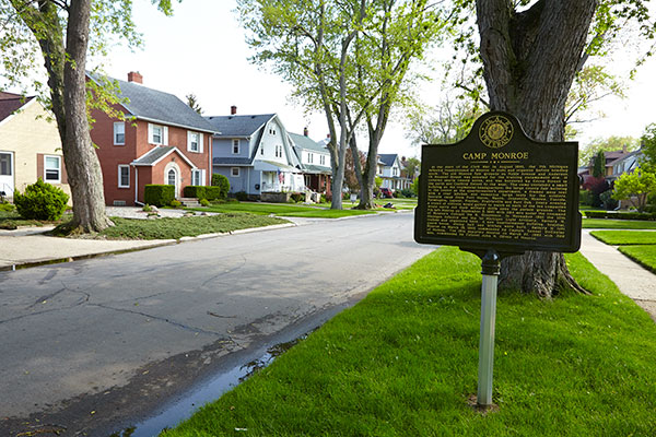 Camp Monroe marker. Image ©2015 Look Around You Ventures, LLC.